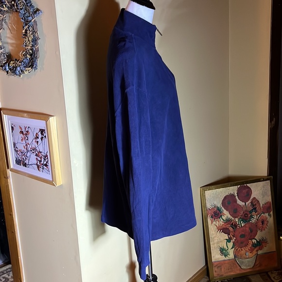 RALPH LAUREN size XXL 1/4 Zip Cotton Mockneck Navy Blue Polo Pullover Logo NEW - Picture 5 of 13